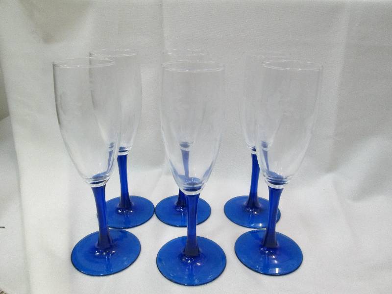 Qty 6 Nauance Flute Saphir stems ( ...