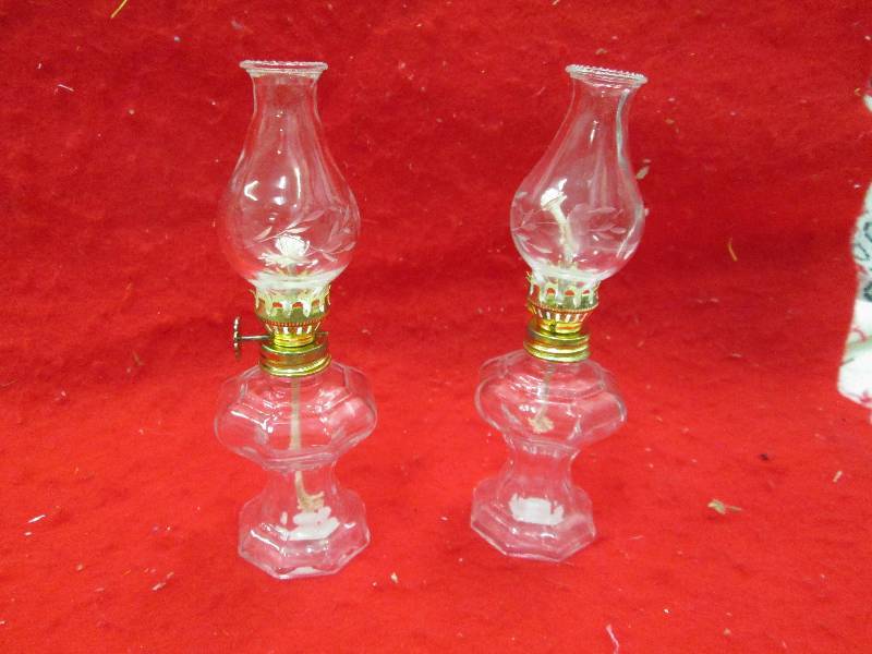 Qty 2 Princes house crystal oil lam...