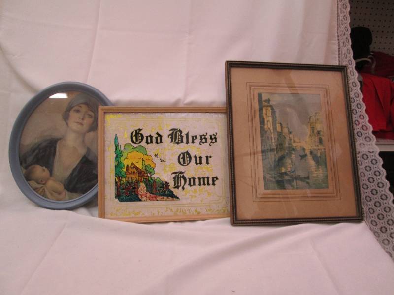 Qty 3 pictures one of a lady and ba...