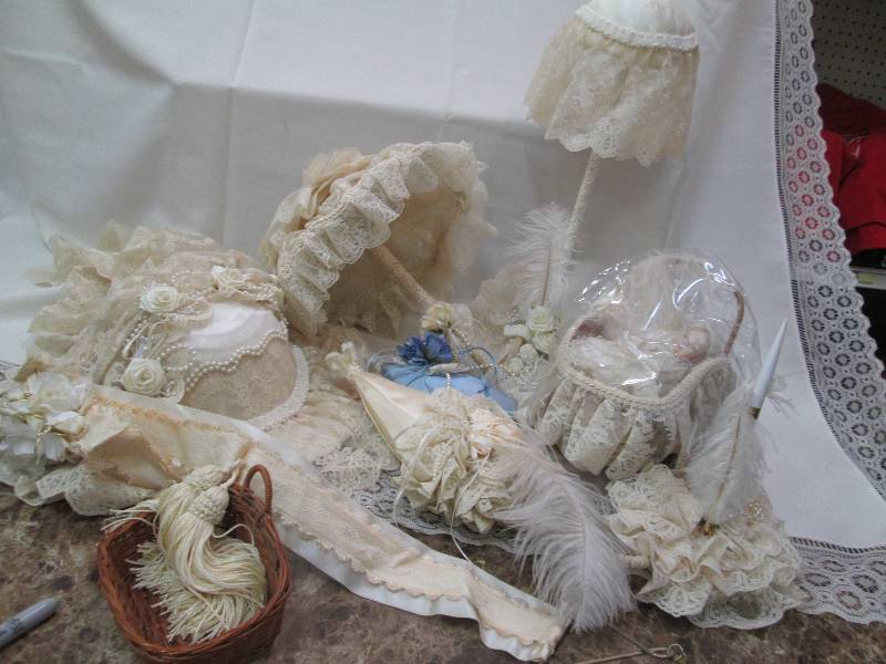 old time lace hat and decorations...
