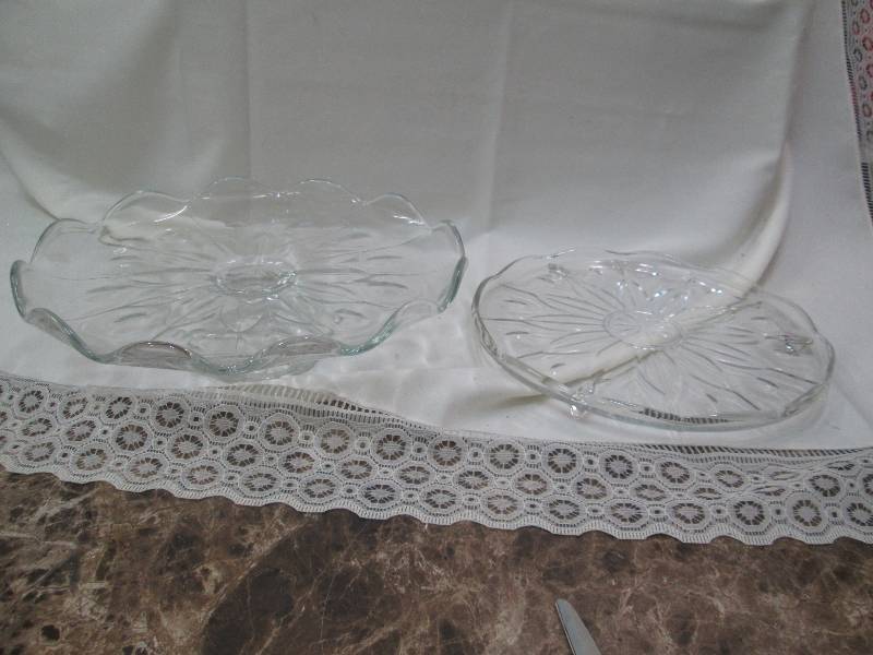 Two server trays glass...