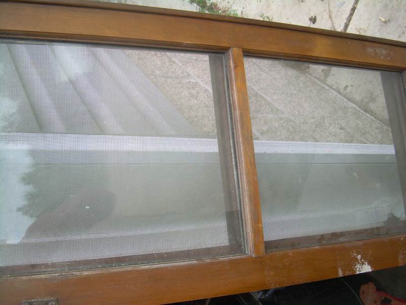 vintage wood framed window and screen 52x18