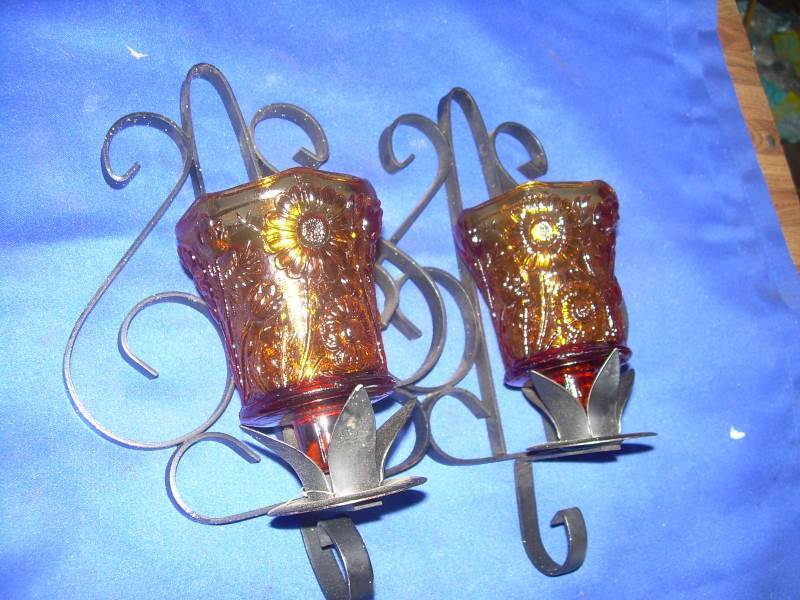 2 vintage candle holders