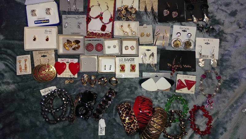 Pierced earrings, bracelets ( some 14K gold and sterling silver)
