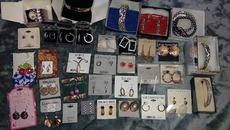 Pierced earrings, bracelets ( some 14K gold and sterling silver)