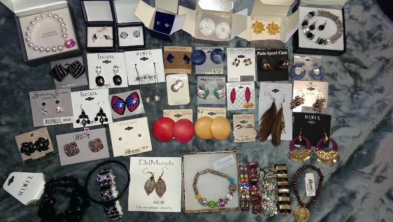 Pierced earrings and bracelets (some sterling silver)