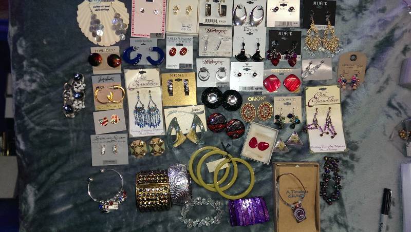 Pierced earrings and bracelets (some sterling silver)