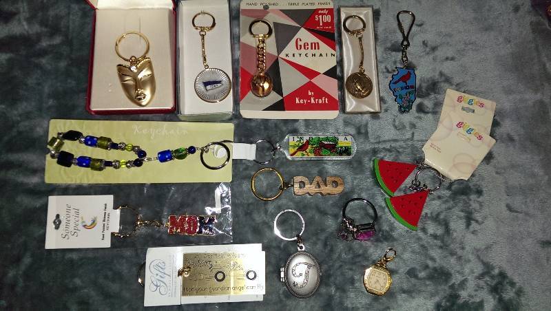 Variety of keychains.