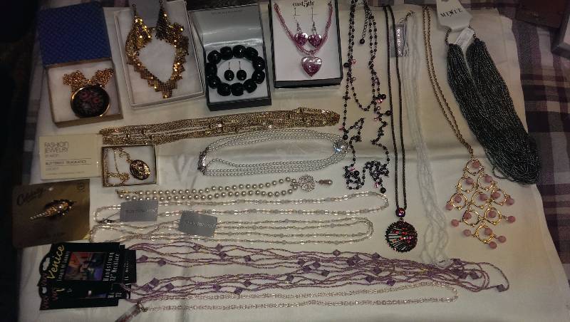 Large variety of necklaces.