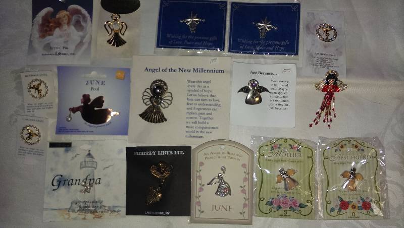Large variety of angel pins