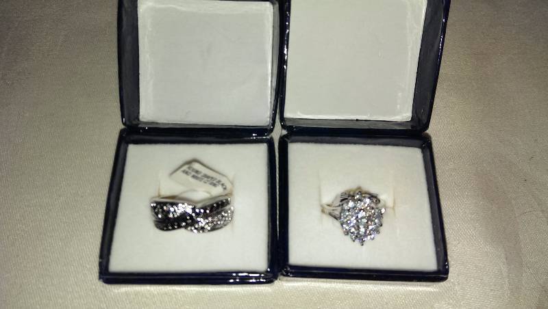 Two rings (sterling silver and cubic zirconia)