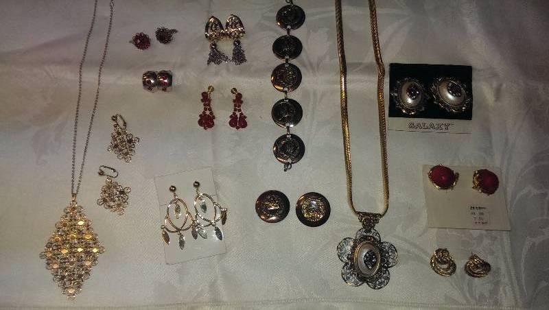 Variety of necklaces, earrings, and bracelets