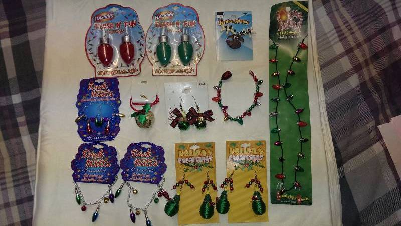 Variety of Christmas jewelry