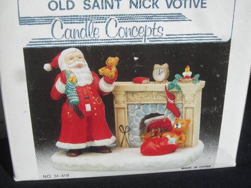lot 478 image: Christmas Lot - Old Saint Nick Votive Holder & Collectable Cherub Candle Holders