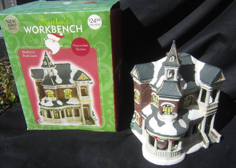 lot 501 image: Santas Workbench Mulberry Lane Christmas House with Box - Collectible Victorian Series