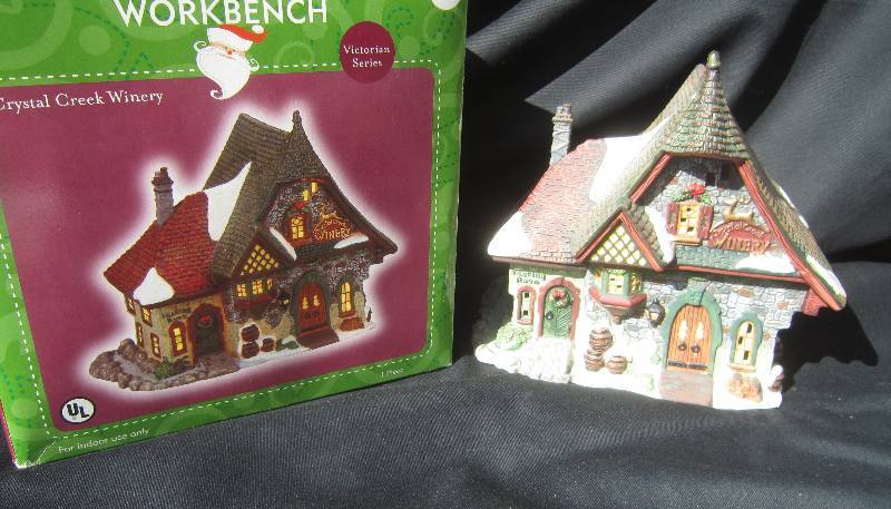 lot 508 image: Santas Workbench Crystal Creek Winery Christmas House with Box - Collectible Victorian Series