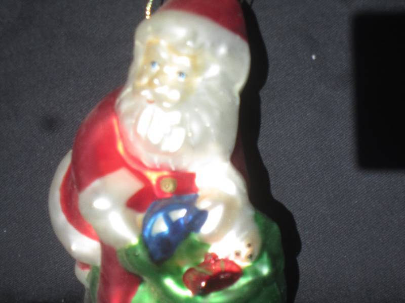 lot 445 image: New Christmas Ornaments - Blown Glass Santa