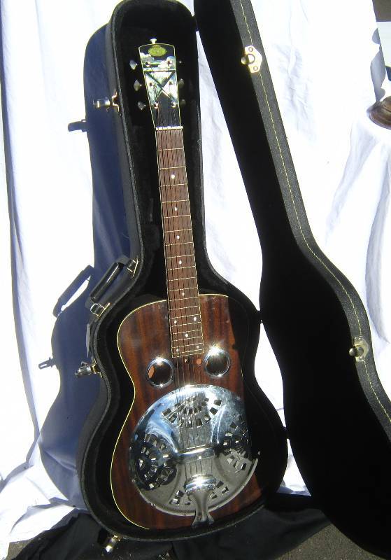 lot 623 image: Regal Black Lightning Dobro and Case