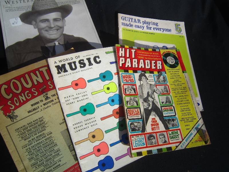 lot 730 image: Lot of Music Books and Vintage Hit Parader Magazines