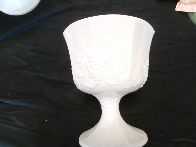 2 hobnail milkglass dishes.