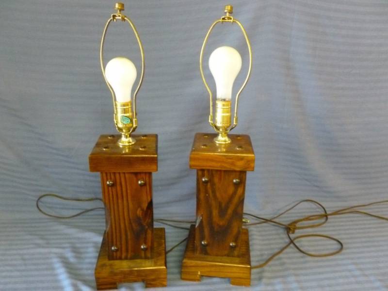 lot 126 image: Wooden Lamps