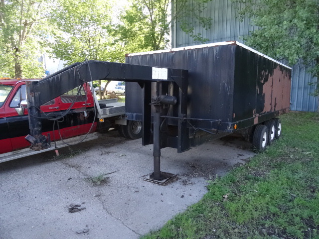 Schuster gooseneck dump trailer.