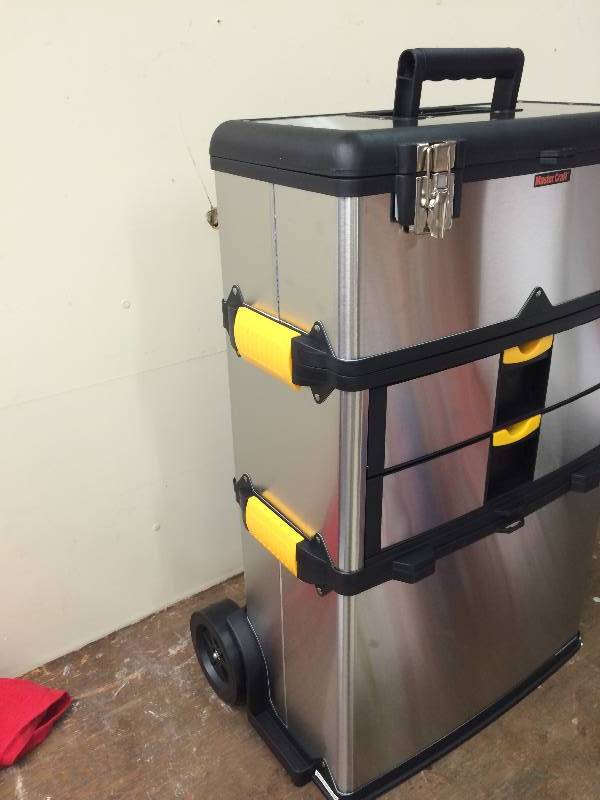 Master Craft� Stainless Steel Roller Tool Box retail $149
