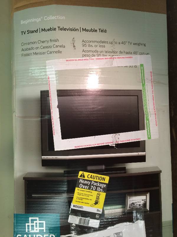 Sauder 46 TV Stand - Cinnamon Cherry retyail $116