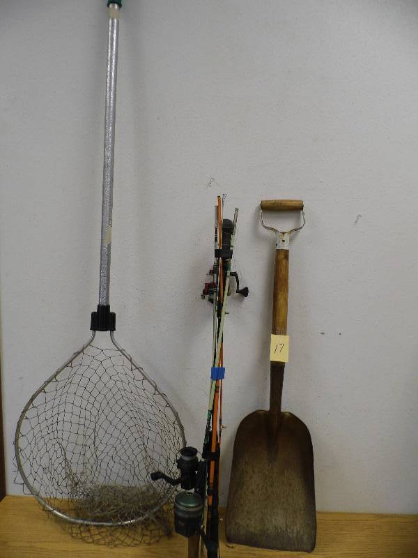 lot 17 image: Fishing Poles, Net, Shovel