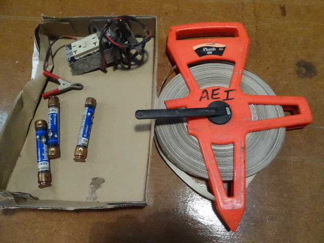 Tray of Tools Measuring Tape Etc..
