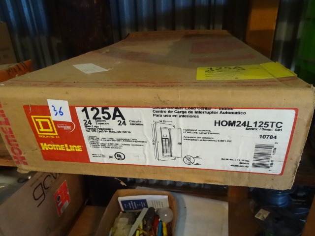Sq. D 125 Amp 24 Space Panel