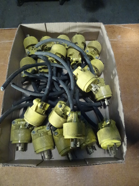 Tray of Male Twist lock Plugs