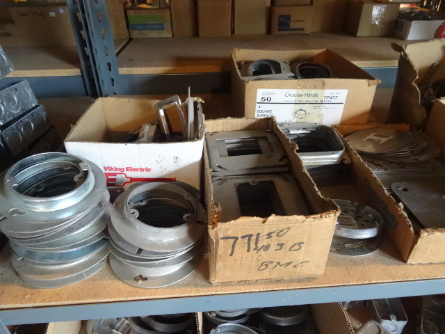 Shelf of Metal Mud Rings Etc..