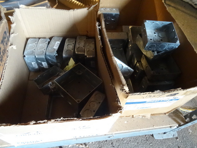 Shelf of Misc Metal Boxes