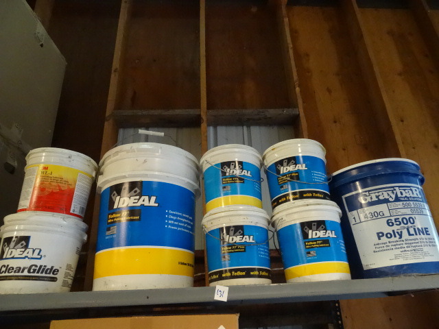 Shelf of Buckets of Wire Ease