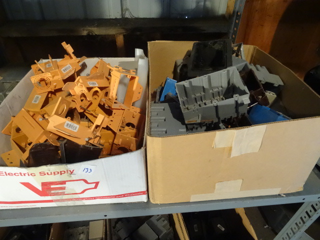 Shelf of Plastic Boxes