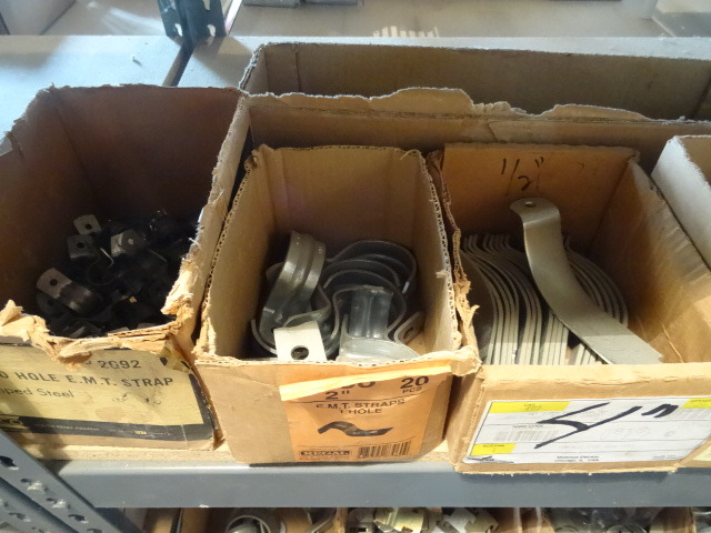 Shelf of Unistrut Straps and Etc..
