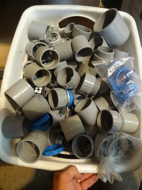 Tub of Misc, PVC Fittings
