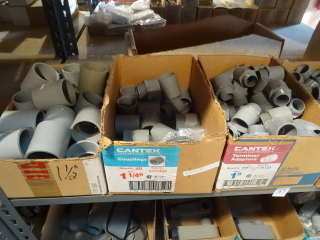 Shelf of PVC Caps & Connectors