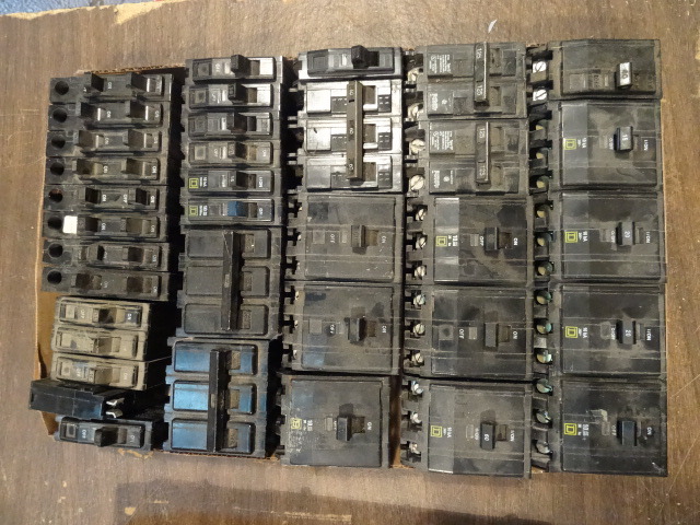 Tray of Misc Circuit Breakers