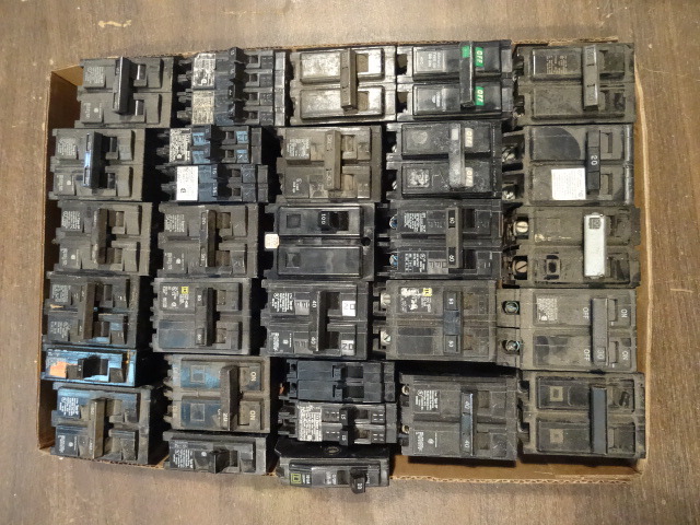 Tray of Misc Circuit Breakers