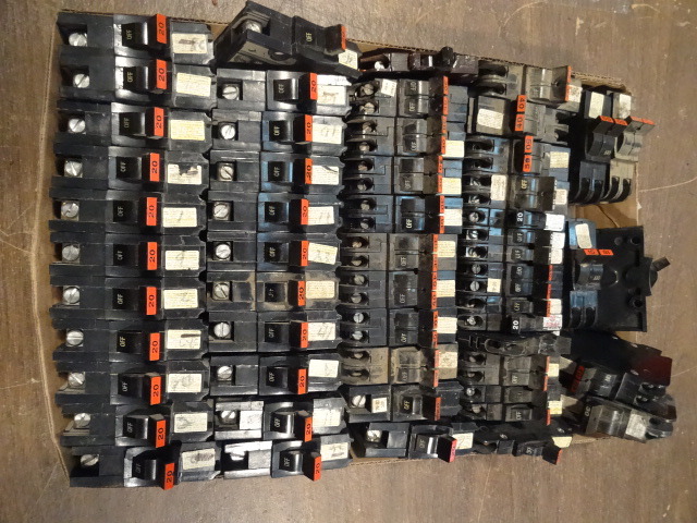 Tray of Misc Circuit Breakers