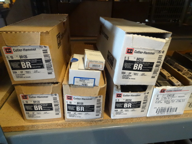Shelf of  Circuit Breakers and Misc