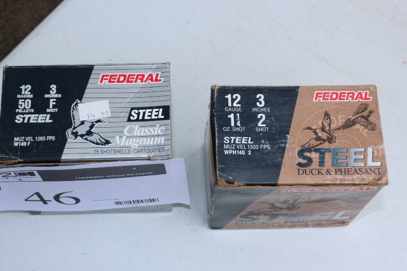 Box Lot of (2) Federal Shotgun Shells 12 Gauge.