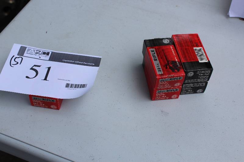 Lot of (5) Boxes .22 L.R. Rifle Bullets, 50 Rounds per Box, .