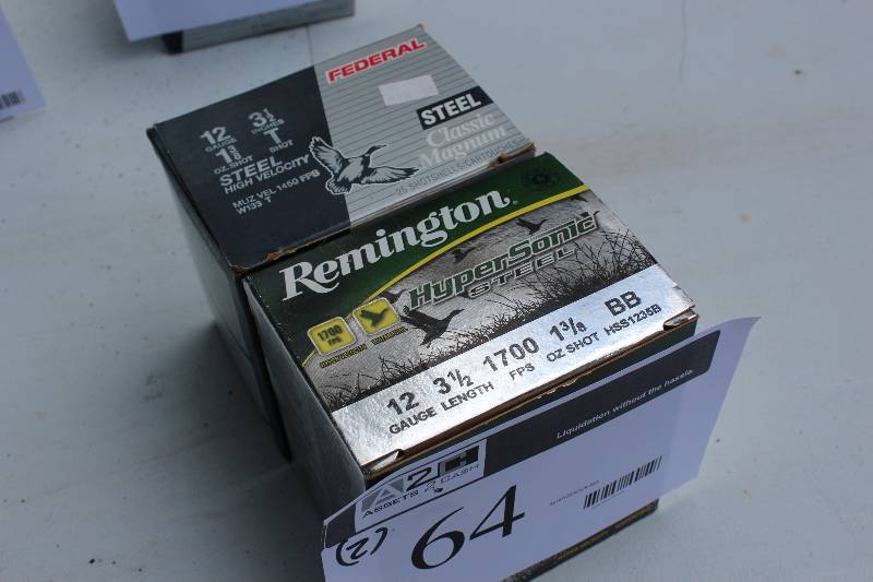 Box Lot of (2) Steel Shotgun Shells 12-Gauge.  25 Shells Per Box