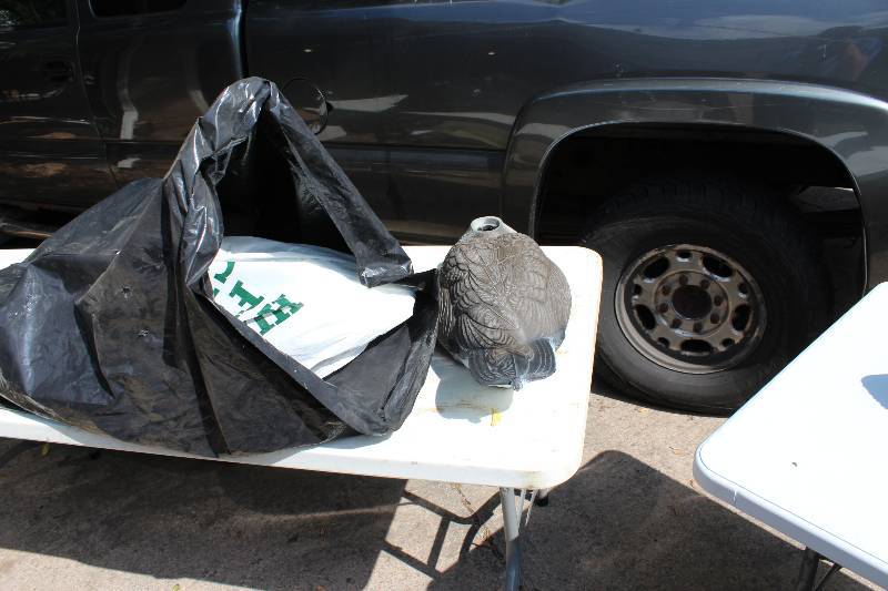 Table Lot Including Practice Shooting Ducks, Plastic Case wContents.