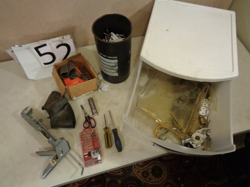 lot 52 image: Drawer with Tools and Hardware