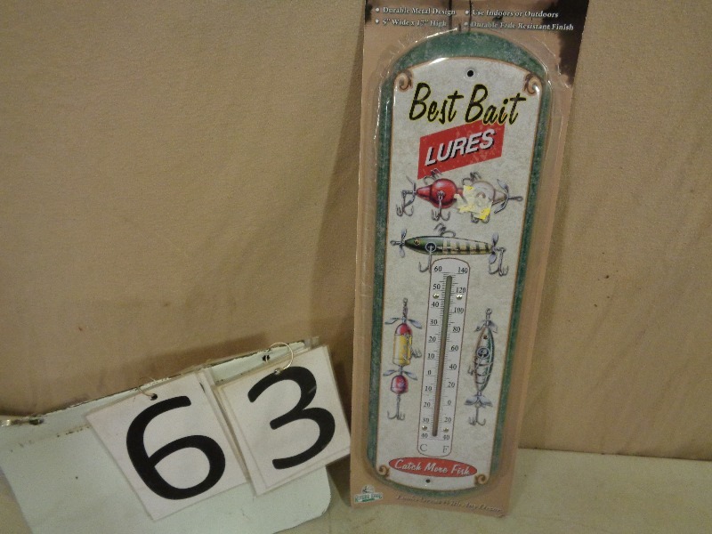 lot 63 image: New Nostalgic Tin Fishing Thermometer