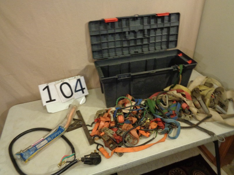 lot 104 image: Plastic Toolbox with Contents